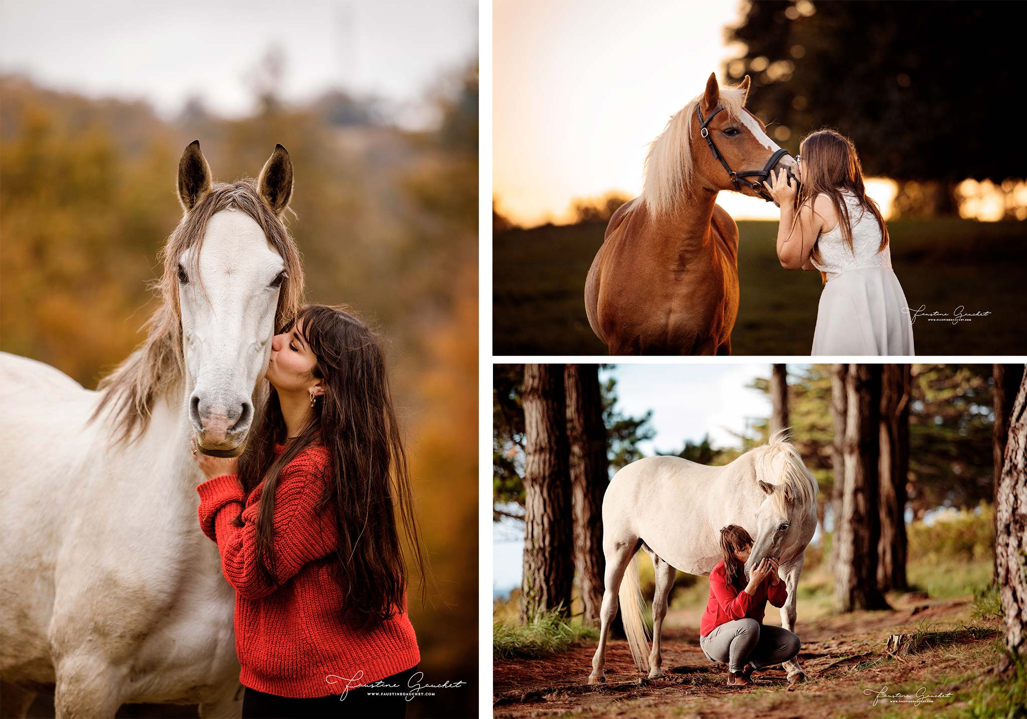 poser en séance photo avec son cheval : le bisou